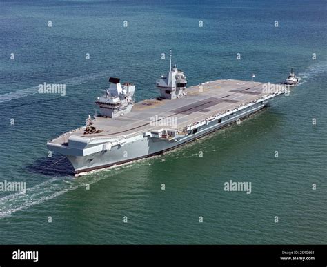 Royal Navy Aircraft Carrier Hms Queen Elizabeth In The Solent