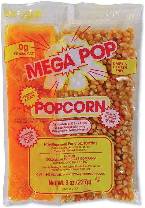 S S Mega Pop Popcorn Oil Kit 6 Oz Bag 36 Pack