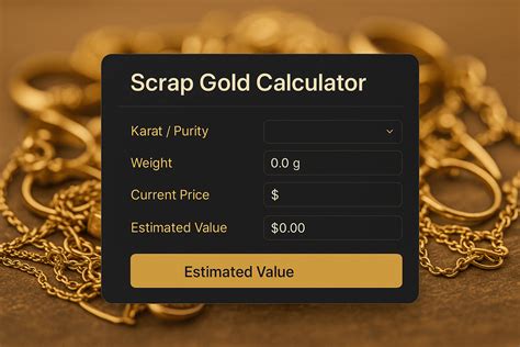 Scrap Gold Price Calculator Live Gold Price Amp Amp Free Estimates