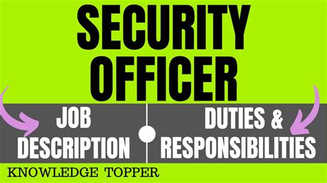 Security Officer Duties And Responsibilities Youtube