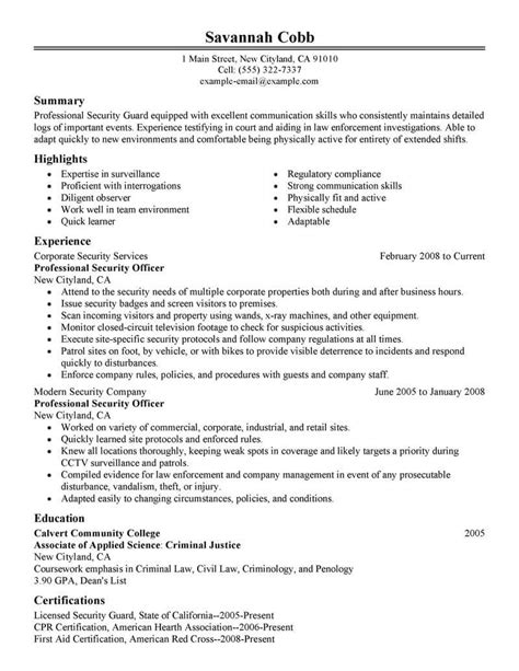 Security Officer Job Description For Resume 27 Free Sample Templates