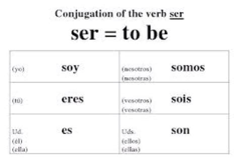 Master Ser Conjugation Chart: Quick Reference Guide