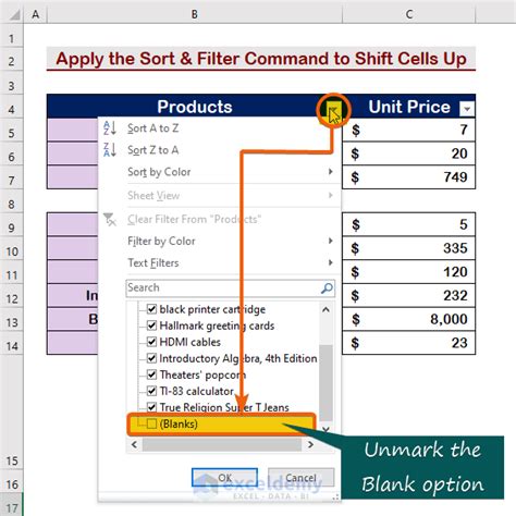 Shift Cells Up If The Cell Is Blank In Excel I E Remove List Blanks