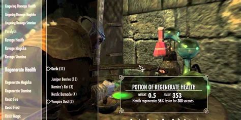 Skyrim Recipe For Health Potion