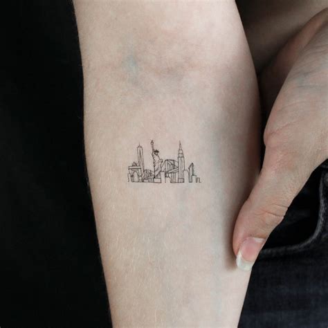Small Nyc Skyline Temporary Tattoo Set Of 3