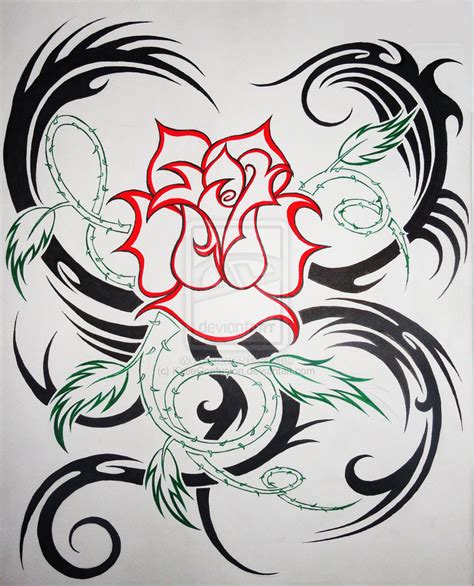 Sort Sorts Tattoo Rose Tribal Tattoo Design 4