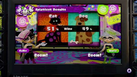 Splatoon Splatfest Results Cat Vs Dog Youtube
