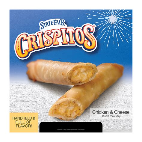 State Fair Tyson Cheese Chicken Crispitos Frozen Snack Pack 2 75 Oz 72 Case Walmart Com