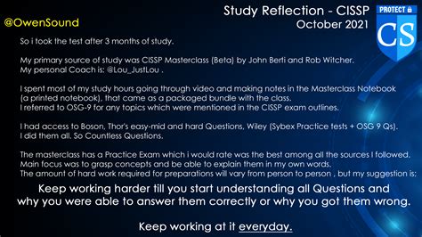 Study Reflections Cissp Owensound October 2021 Cybersecurity Station Study Reflections Cissp Owensound October 2021 Cybersecurity Station