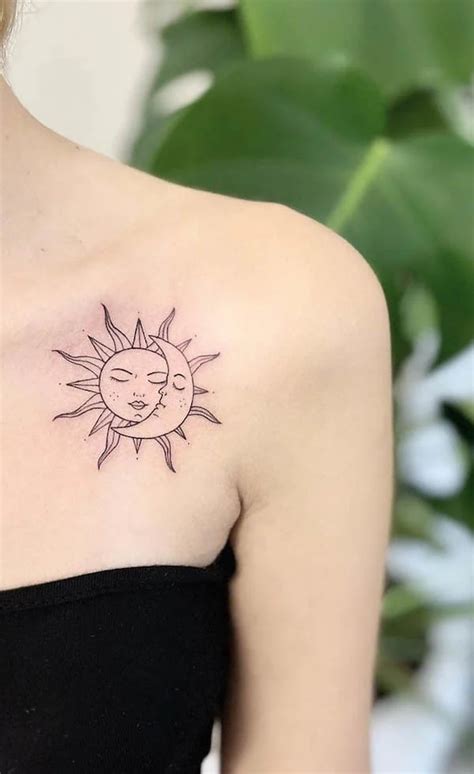 Sun And Moon Shoulder Tattoos Bronctattooaus Com