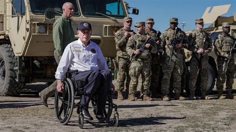 Texas Gov Greg Abbott Speaks To National Guard Troops At The National