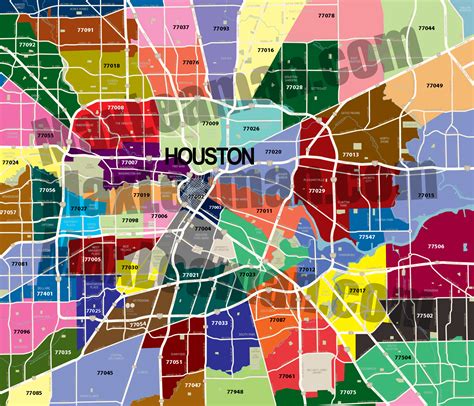 Texas Zip Code Map With Counties Houston Map Company