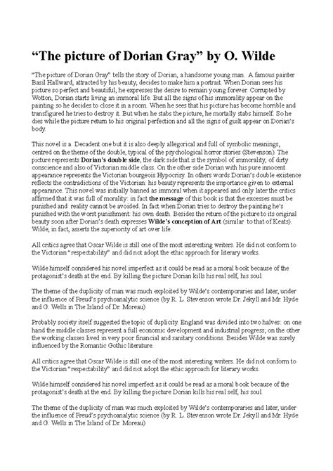 Dorian Gray's Chilling Tale: Ultimate Summary