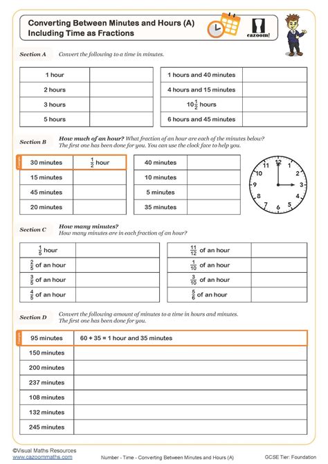 Time Conversion Minutes And Hours Worksheets Worksheetsgo