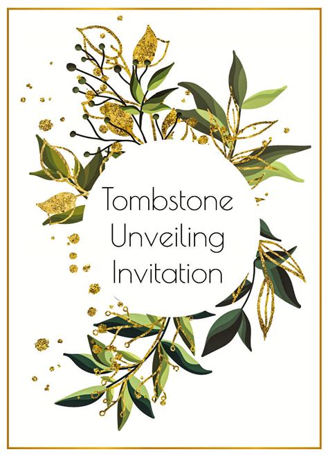 Tombstone Unveiling Invitation Cards
