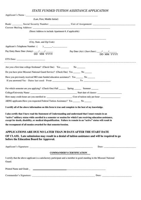 Top 6 Army Tuition Assistance Form Templates Free To Download In Pdf Format