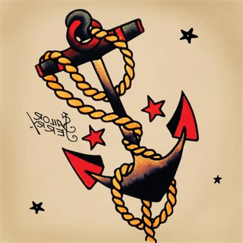 Traditional Anchor Tattoo Design Flash Anchor Tattoos Sleeve Tattoos