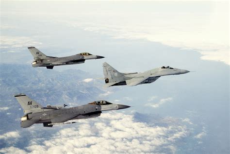 Two Us Air Force F 16 Fighting Falcons From The 510Th Fighter Squadron
