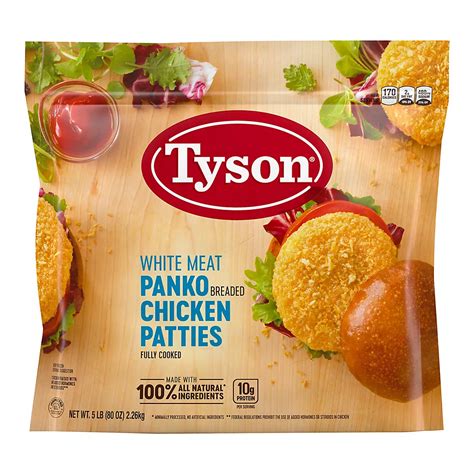 Tyson Frozen All Natural White Meat Panko Breaded Chicken Patties Bj S Wholesale Club