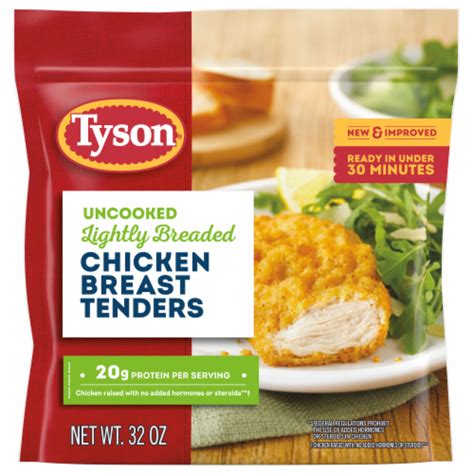 Tyson Uncooked Lightly Breaded Chicken Breast Tenders 32 Oz Kroger
