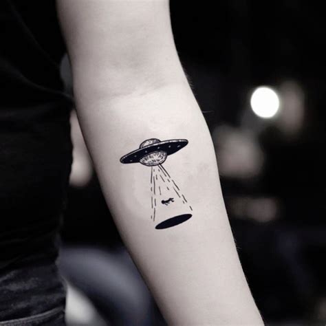 Ufo Temporary Fake Tattoo Sticker Set Of 2