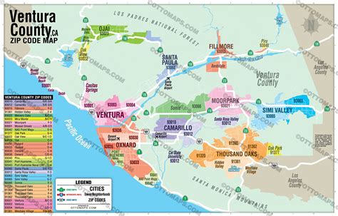 Ventura County Zip Code Map California Files Pdf And Ai Editable Vector Royalty Free