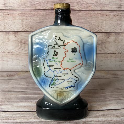 Vintage 1970 Beam Whiskey Blue Decanter Germany 10 5 Amp Quot Map East West Vintage 1970 Beam Whiskey Blue Decanter Germany 10 5 Amp Quot Map East West