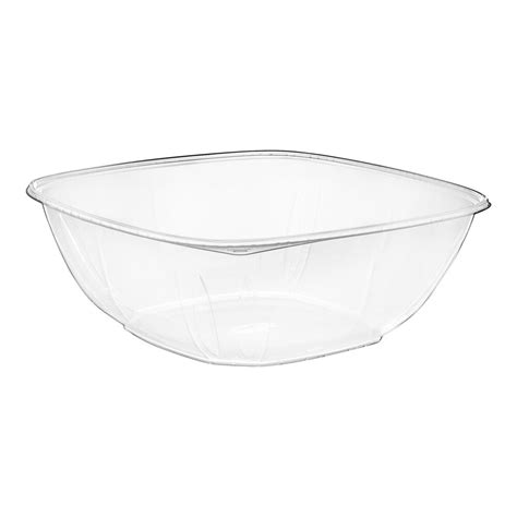 Visions 320 Oz Clear Pet Plastic Square Catering Serving Bowl 25 Case