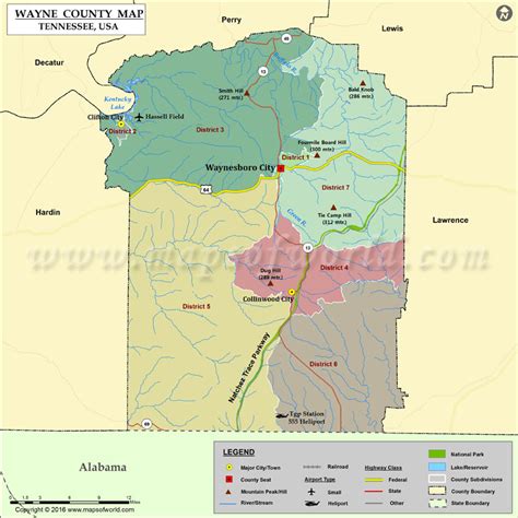 Wayne County Map Tn Map Of Wayne County Tennessee