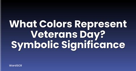 What Colors Represent Veterans