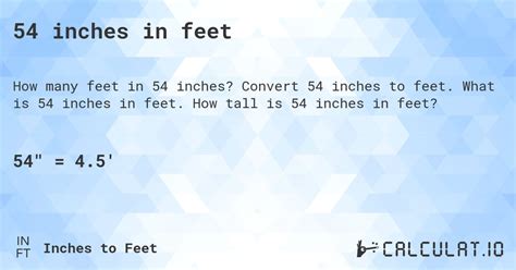 Convert 54 Inches to Feet: Quick Guide