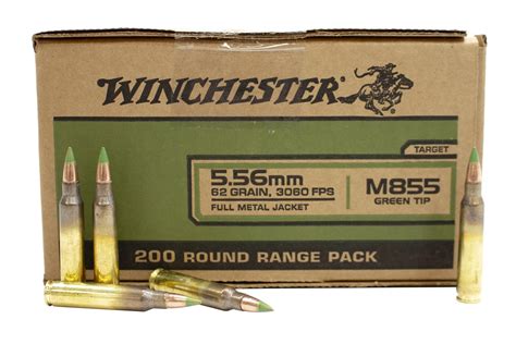 Winchester 5 56Mm 62 Gr Fmj Green Tip M855 Ammunition 125 Rounds Mahoney S Outfitters