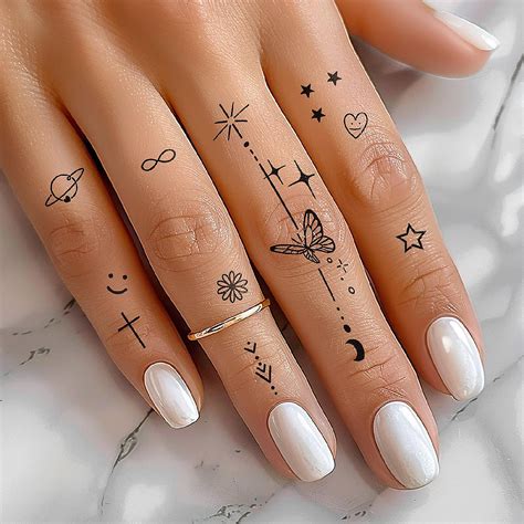 Wrapables Tiny Small Temporary Finger And Hand Tattoos For Women 10 Sheets 10 Sheets Astrology Nature