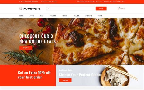 Yammy Time Food Delivery Store Modern Opencart Template