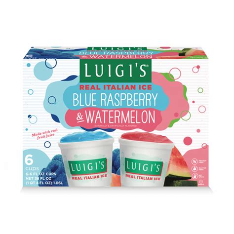 Yogurt No Sugar Luigi S Blue Raspberry Watermelon Variety Pack Same Day Delivery Or Pickup Luigi Italian Ice