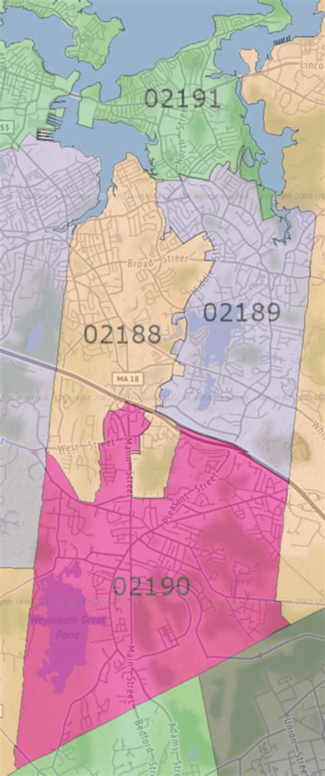 Zip Code Wall Map Of Weymouth Ma Zip Code Map Laminated Amazon Com