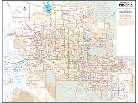 Zip Wall Phoenix Arterial And Collector Zip Code Wall Map Phoenix Home