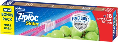 Ziploc Power Shield Freezer Gallon Slider Bags 4 Pk 18 Ct Fred Meyer